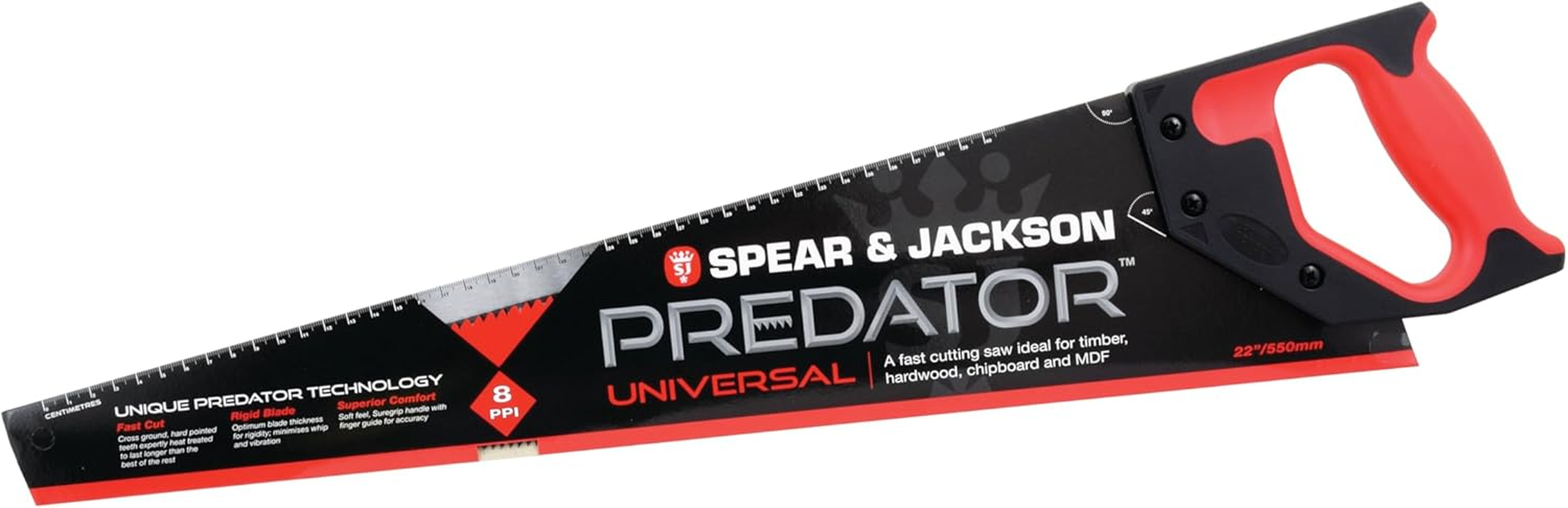 Spear & Jackson B9822 Triple Pack Predator Universal Saw, 22" X 8Pts (Pack of 3 Saws) - Universal 22" X 8 Ppi
