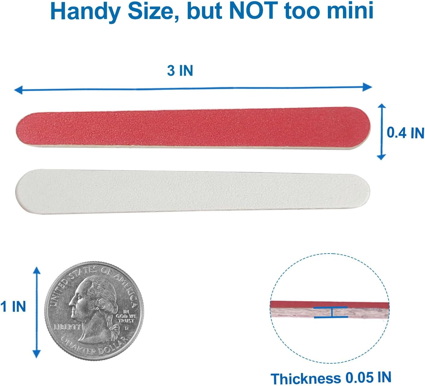 Mini Nail Files (100 Pack), 180/240 Grit Wooden Emery Board Nail File Double Sided Small Wood Emory Fingernail Files for Natural Nails Professional Reusable Manicure Pedicure image number 3