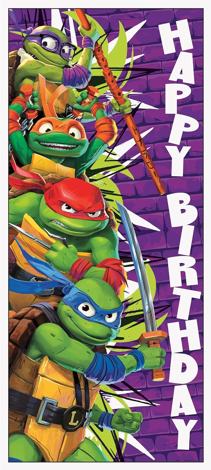 Teenage Mutant Ninja Turtles Birthday Door Poster - 27" X 60", 1 Count | Eye-Catching Party Decoration for Kid'S Parties image number 4