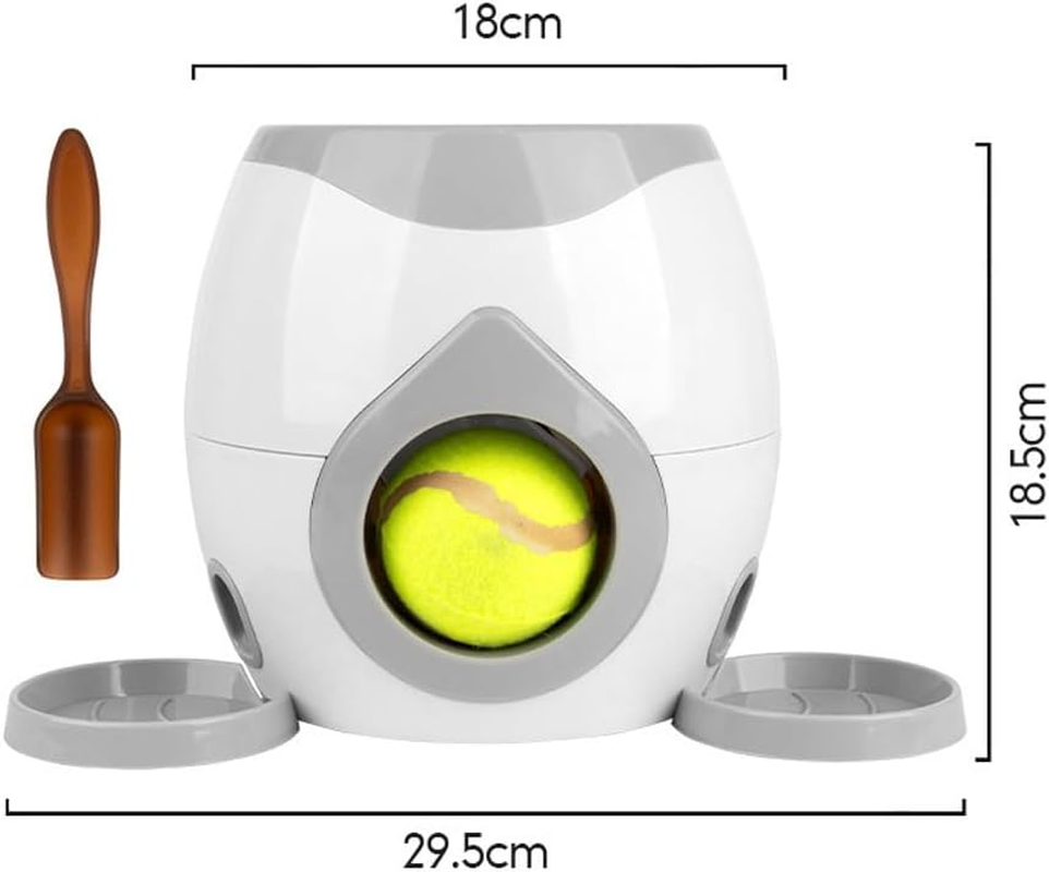Pet Tennis Ball Launcher Toy, Automatic Pet Feeder Fetch Tennis Ball Launcher Dog Interactive Throwing Ball Machine Puzzle Toy for for Dog IQ Training (White) image number 3