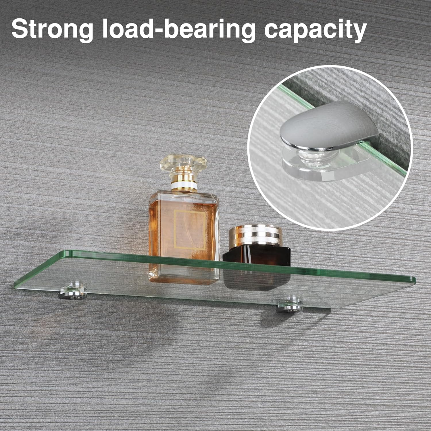 Alise Glass Shelf Bracket,Adjustable Clamp Brackets for Shelves,Wall Mount Clamps for 5-8Mm Glass Shelves,Bathroom Clip Holder Support Hardware Replacement Parts,Polished Chrome Pack of 4 image number 5