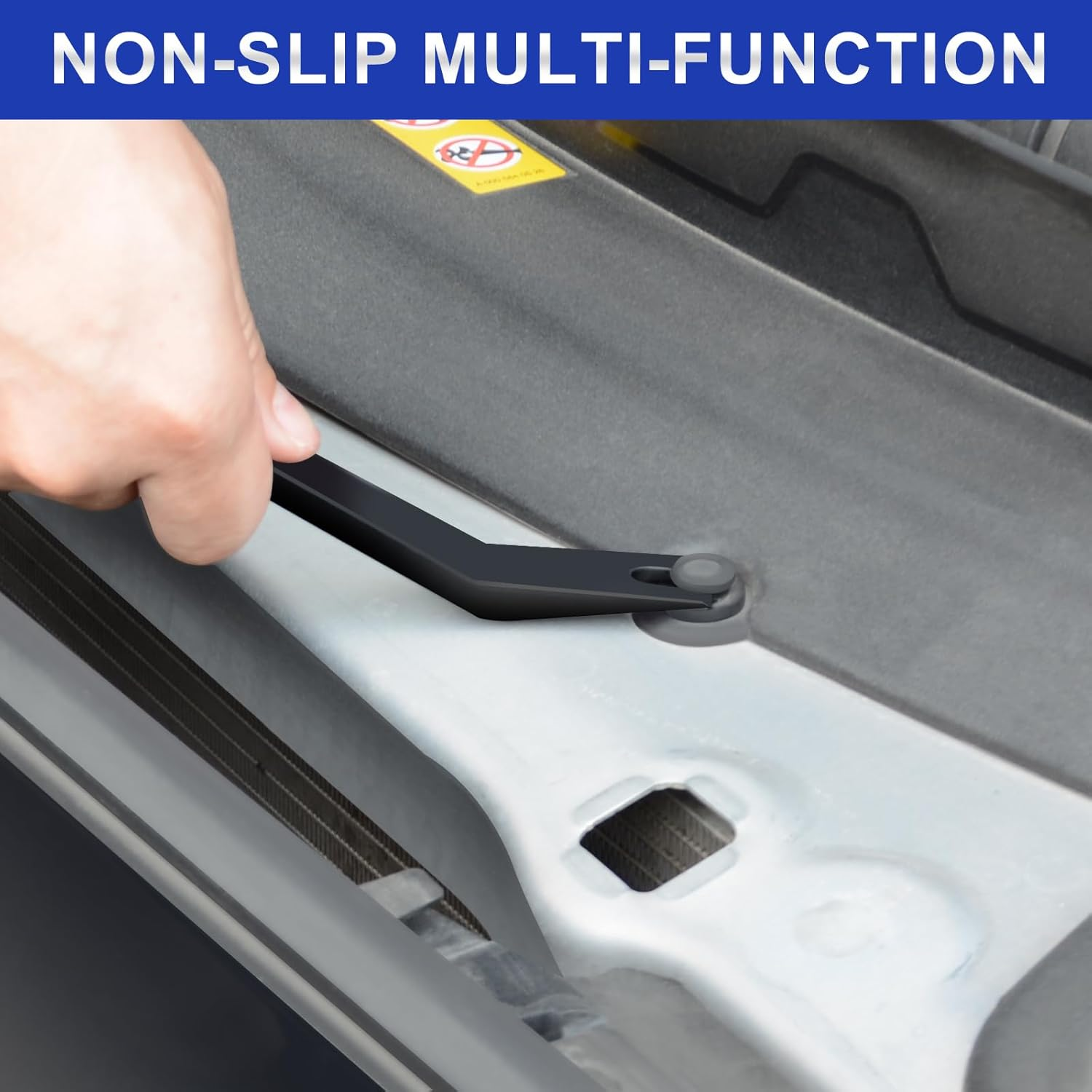 Zecirl 11 PCS Autotrim Removal Tool Kit, Metal Pry Tool Auto Fastener Remover Pry Bar Set Trim Remover Kits for Vehicle Door Panel, Audio Radio Panel, Dashboard Repair Kit - Black image number 5