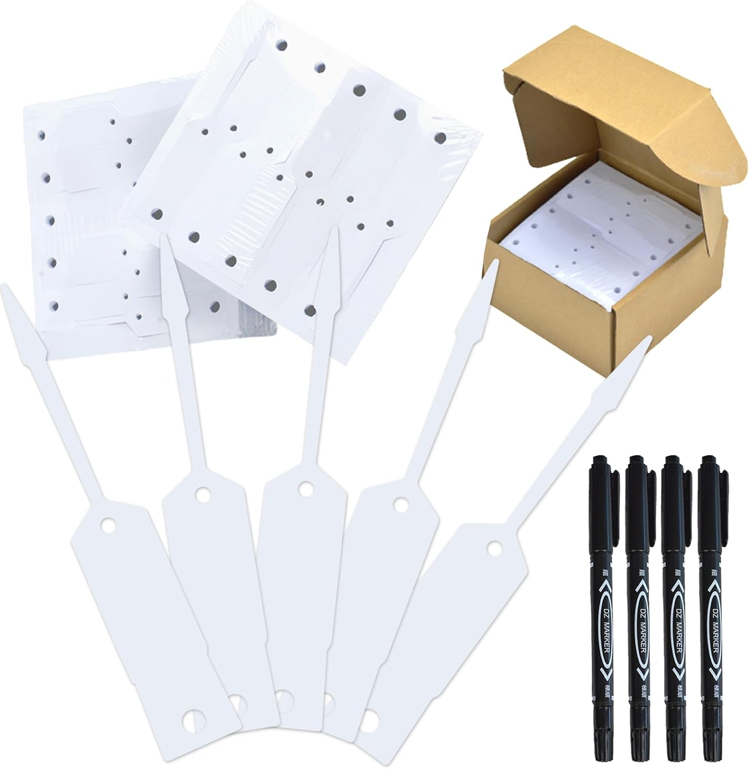 Mondax 2000 Piece Yellow Key Tag Self-Locking Arrow Key Tag Self-Locking ID Key Tag with 5 Black Pens for Key Ring Tag for Office Auto Shop Supplies, 4 1/2" X 3/4"