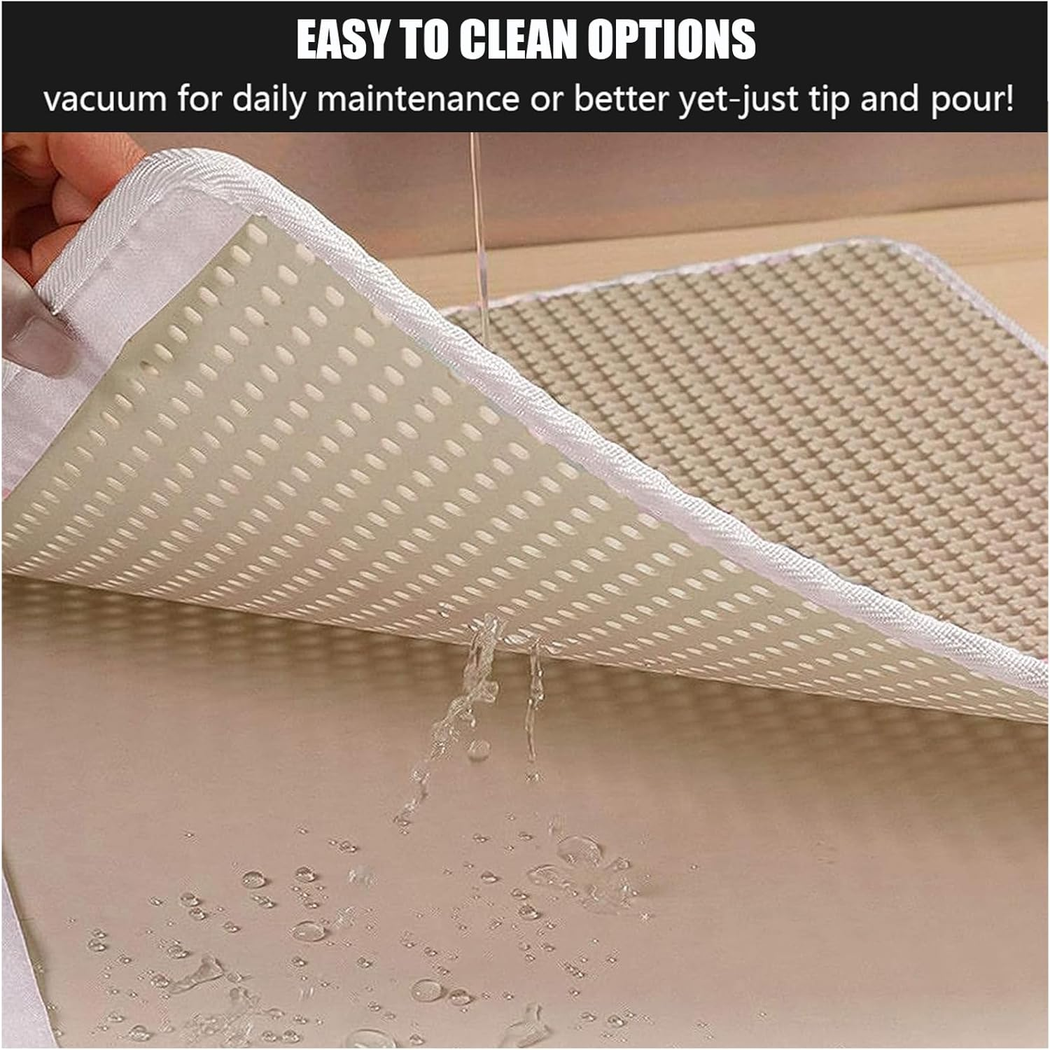 Premium Double Litter Mat, EVA Cat Litter Tray Mat, 58 X 75 Cm, Foldable Cat Litter Mat, Honeycomb Design Mat, Waterproof Double Layer Design, Honeycomb Mat image number 5