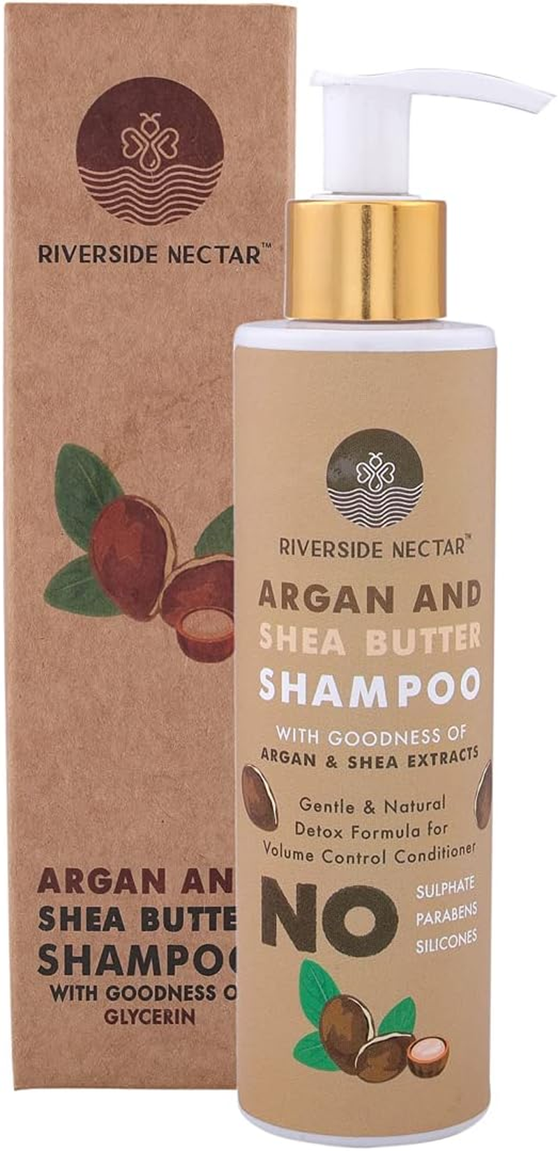Riverside Nectar Pack of 4 Argan Shea Butter Shampoo Almond Shea Butter Keratin Conditioner Green Tea Cucumber Extract Face Wash Lemon Peppermint Body Wash Skin and Anti-Dandruff Hair image number 6