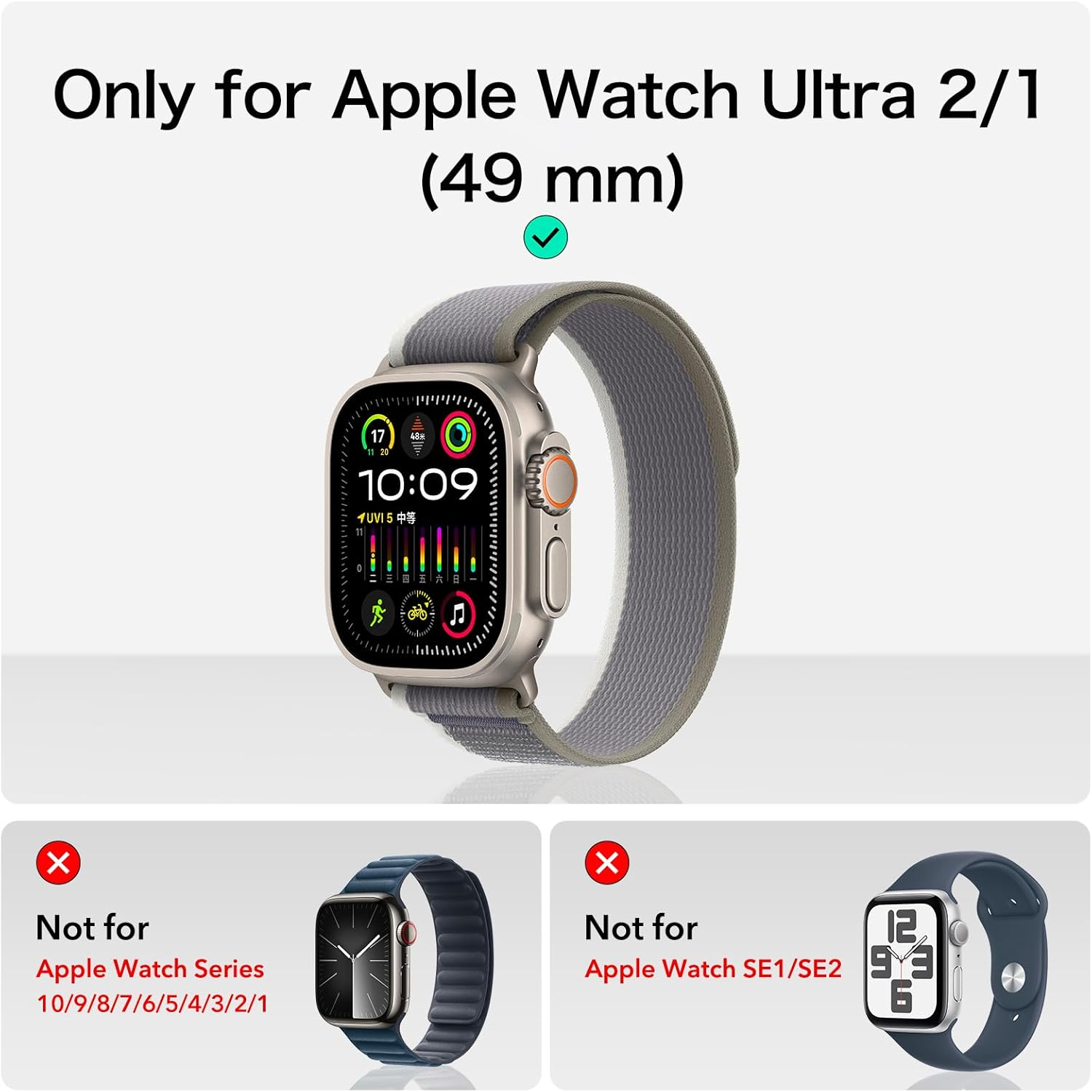 ESR Armorite Screen Protector for Apple Watch Ultra 3/2/1 (2025/2024/2023/2022, 49 Mm), Military Grade Protection, Tempered Glass Protector with Aluminum Alloy Frame, 2 Pack, Blue image number 4