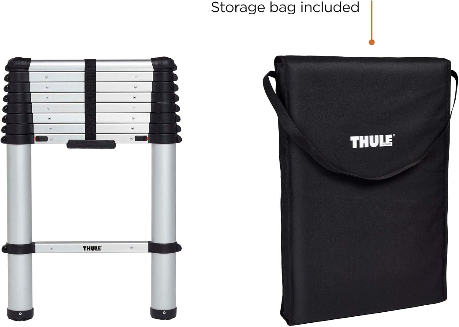 Thule Van Ladder - 9 Steps - 8.5Ft Extension - Telescoping Van Ladder - Easy Close System - EN:131 Compliant image number 2