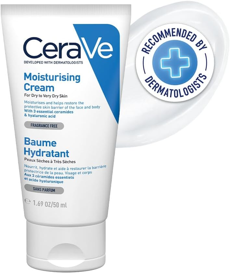 Cerave Moisturising Cream 50Ml, for Dry Skin, Daily Face Moisturiser, Moisturises and Helps Restore the Protective Skin Barrier, Hyaluronic Acid + Ceramides, Fragrance Free image number 6