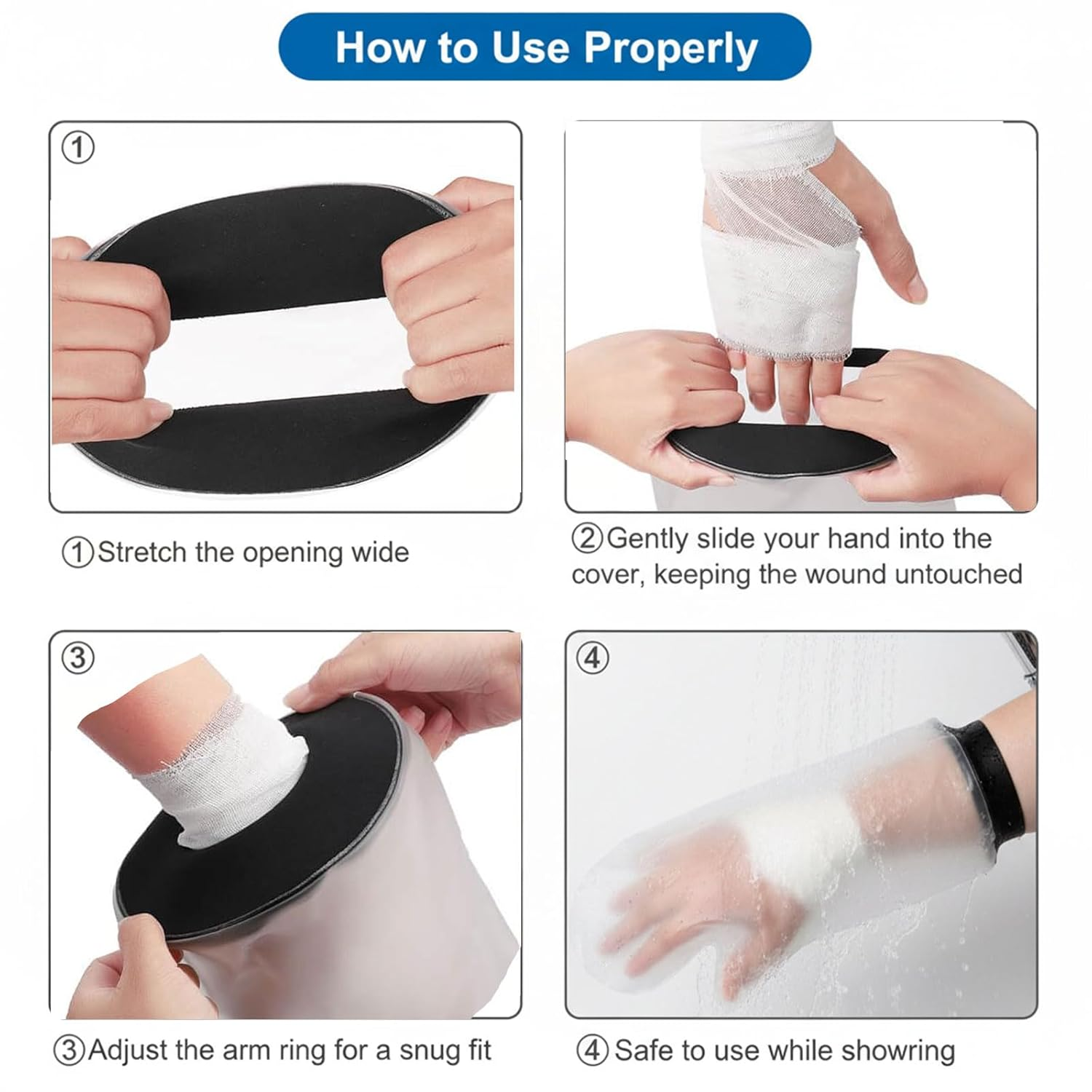 Waterproof Cast Cover Arm Adult Reusable Protector for Shower, Bath and Swimming, Durable PVC Surgical Rubber Material, Compatible with Hand, Wrist, Thumb, Fingers and Palm &ndash; CRFY image number 2
