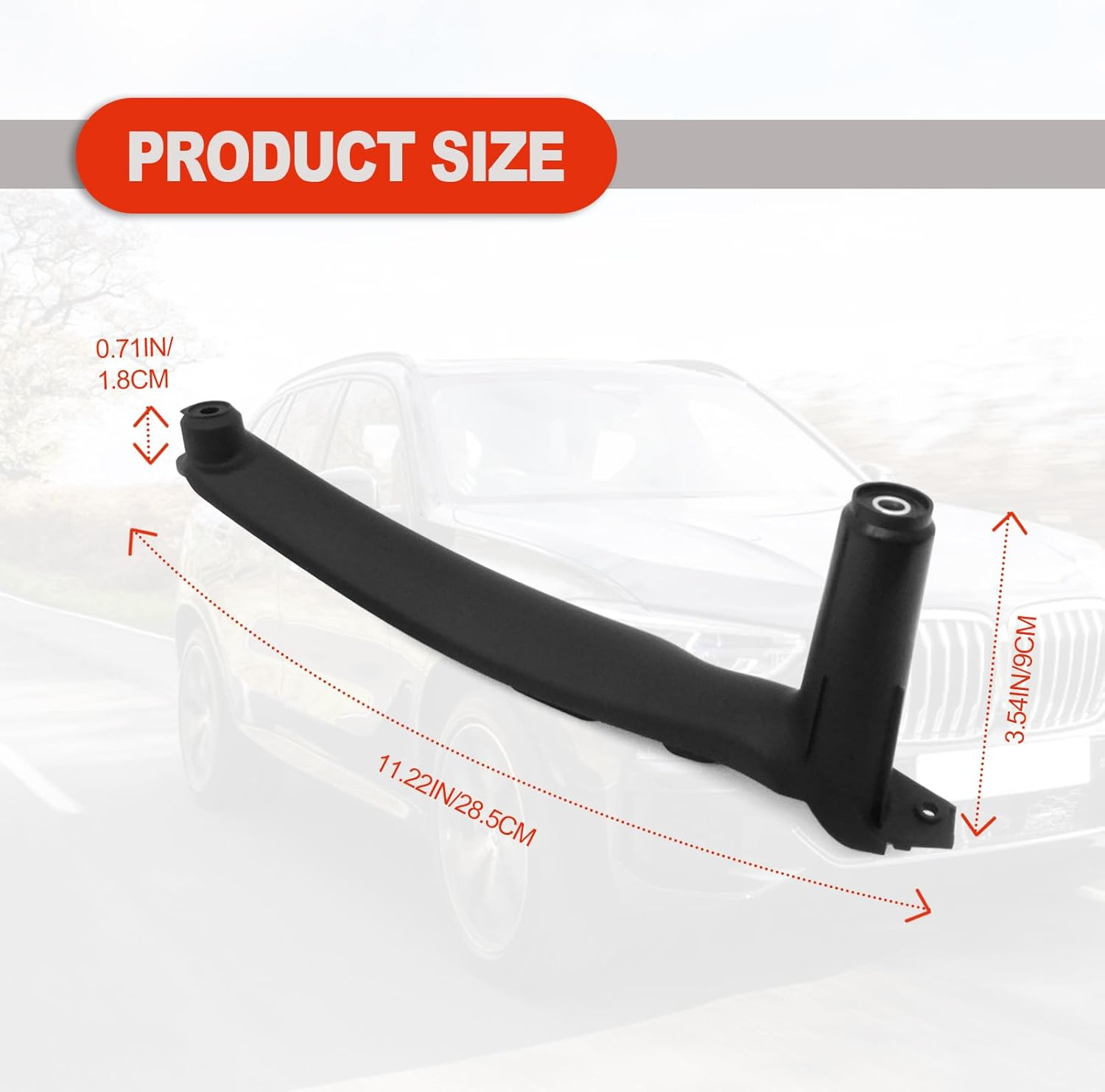 RBOKO Left Inner Door Panel Handle Pull Trim Cover Compatible with BMW E70 X5 2008-2013 and BMW E71/E72 X6 2008-2014, Part Number:51416969401 (Black) image number 6