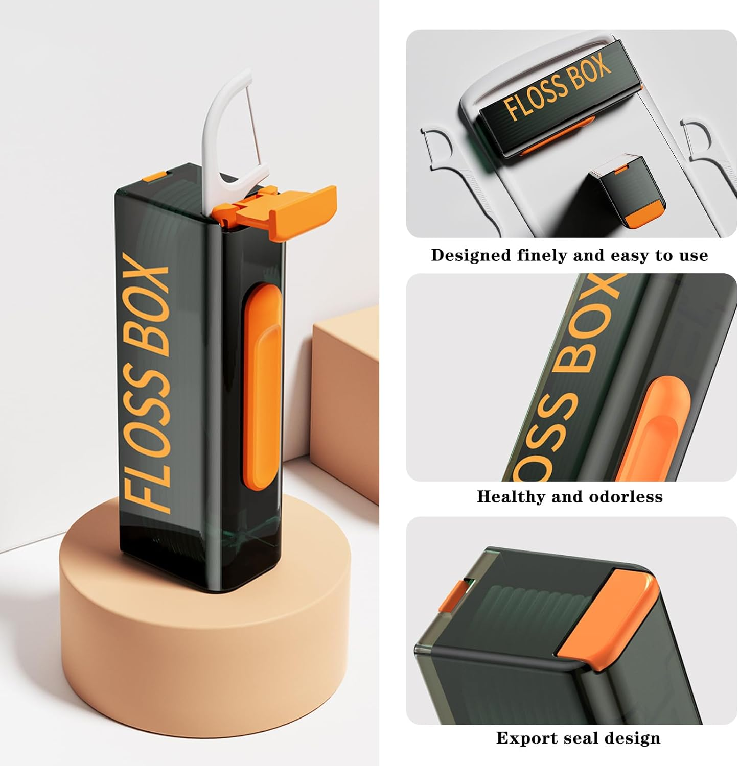 2 Dental Pick Dispenser,Portable Floss Pick Dispenser,Flosser Dispenser, Contains 120 Count Strong Elasticity Floss Sticks,Clean Teeth without Breaking,No Fragrance Smell,More Hygienic. image number 1