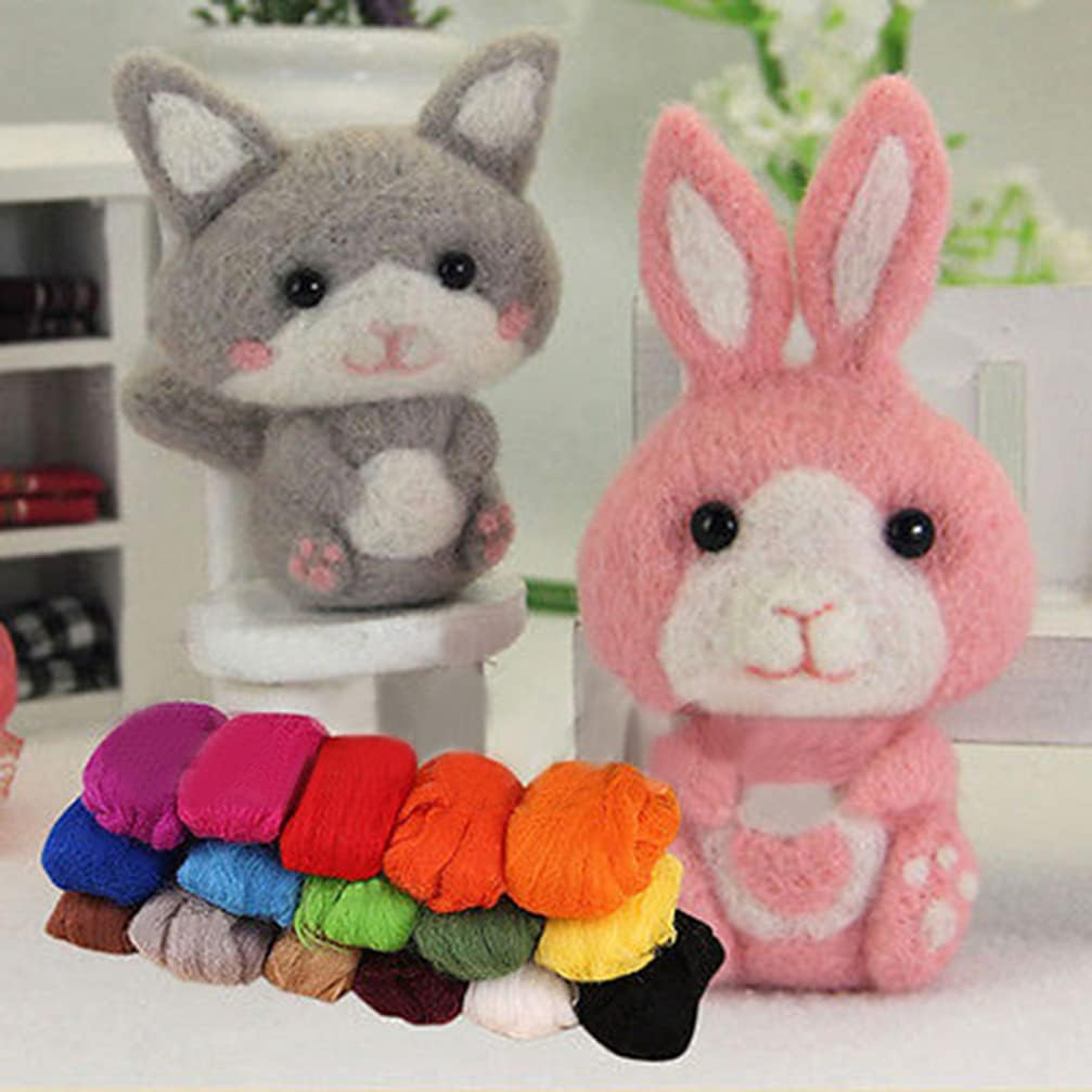 36Pcs Wool Roving for Felting Needle Felting Knitted Tops Thick Yarns for Knitting Woolen Yarn for Felt Hand Knitting Kit Roving Yarn Knit Top Fluffy Work image number 6