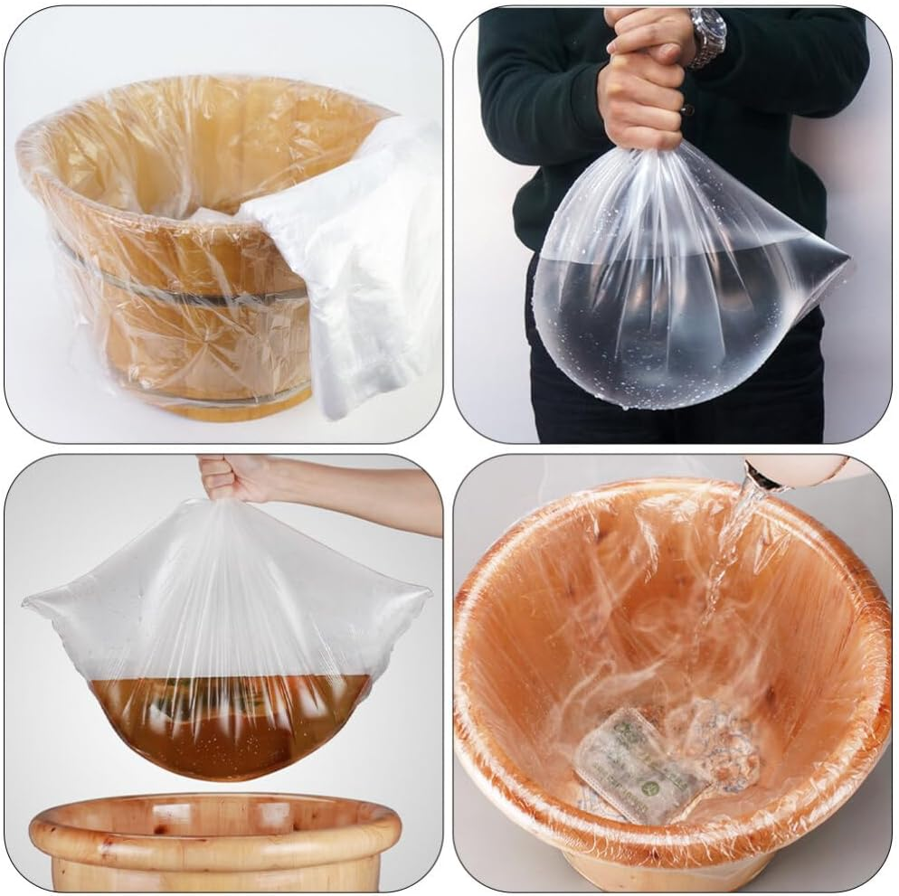 SOLUSTRE 160Pcs Disposable Foot Tub Liner Bath Basin Bags Bath Bucket Pouches for Foot Soak Bath Pedicure Spa Hotel Home image number 4