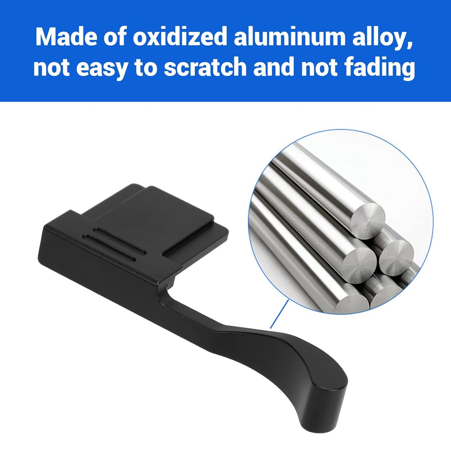 Camera Thumb Rest Support Holder,Aluminium Alloy Thumb up Grip Handle, for X100VI X100V X100F XE3 XE4 Cameras (Black) - Silver image number 6