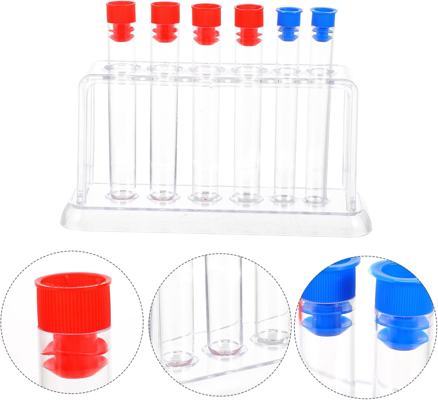 JECOMPRIS 1 Set Test Tube Rack Pipe Sample Holder Microcentrifuge Tube Rack Test Tubes with Lids and Rack Small Test Tube Tubes Holder Beakers Api Test Tube Holder Toy Plastic Storage Rack
