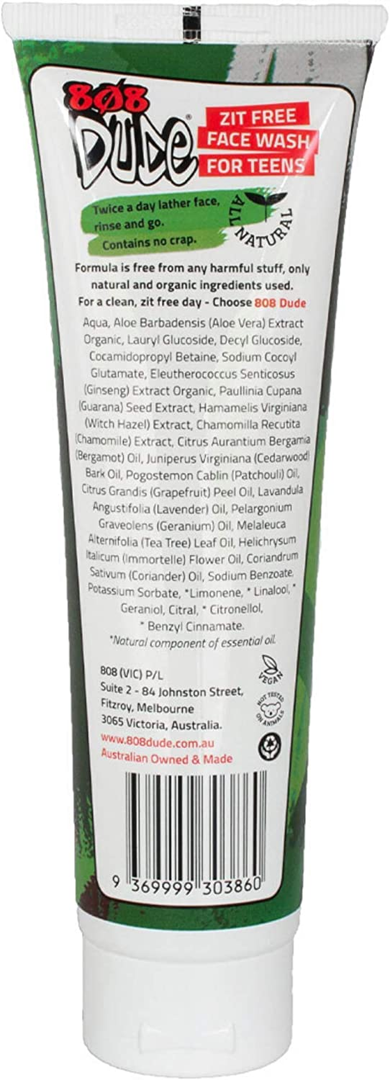 808 Dude Face Wash for Calming Spotty, Sensitive & Oily Skin. Natural & Organic Ingredients. Essential Oils for a Healthy, Clean and Clear Skincare Routine 5 Fl Oz image number 2
