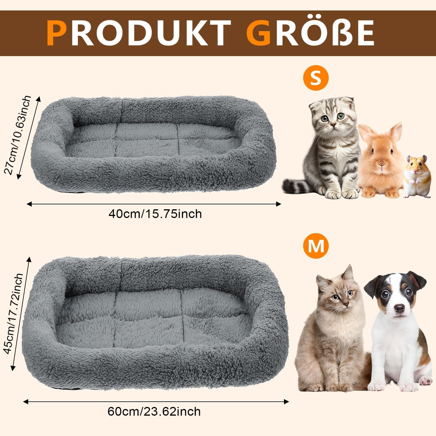 CUEMOON Small Dog Bed, Cat Bed, Orthopaedic Dog Beds, Anxiety Relieving Soothing (S)