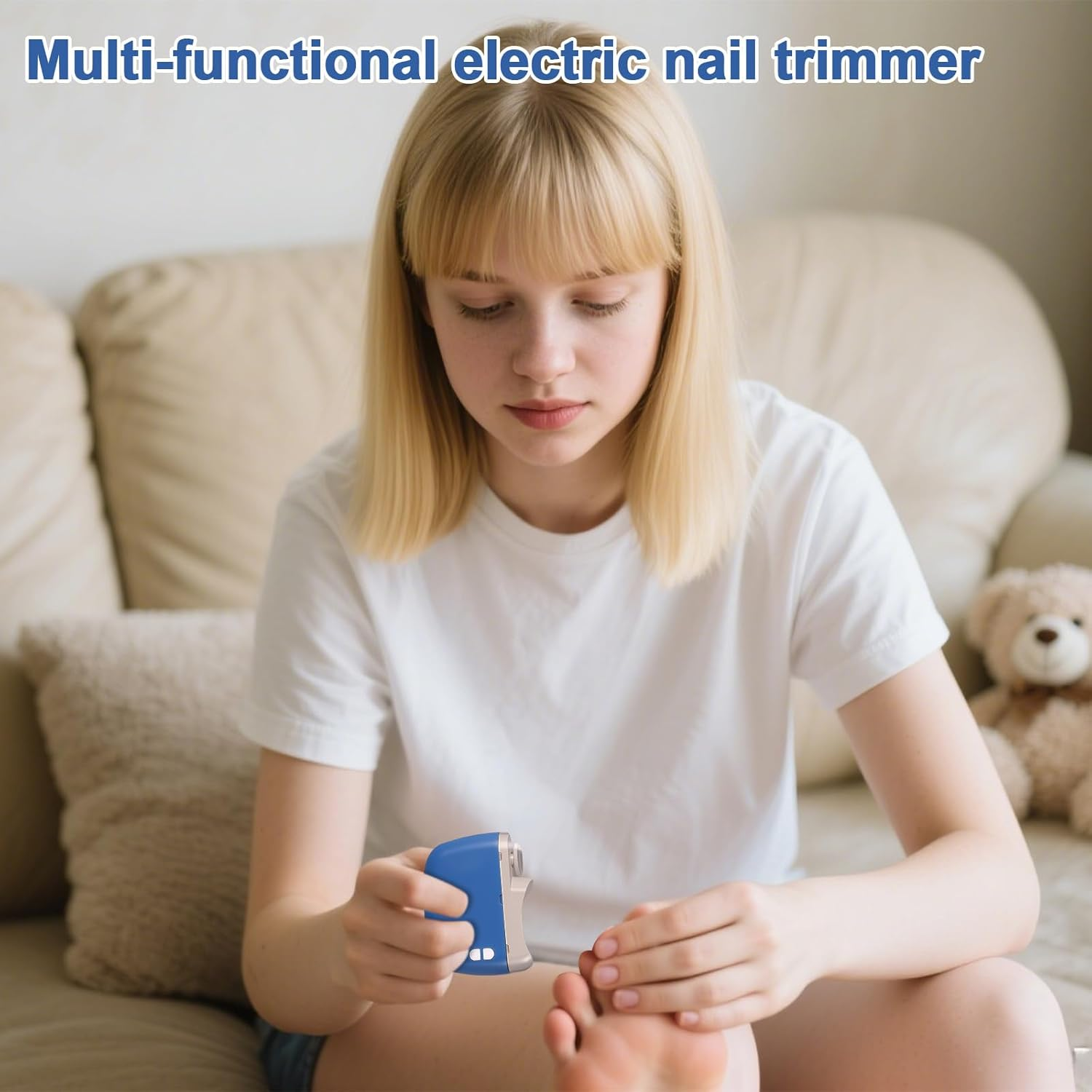 Electric Toenail Clippers | 2 Speed File Manicure Tools,Professional Electric Fingernail Clippers Cutters,For Kids Adults Baby Home Office Travel Outdoor Manicure Pedicure - Blue image number 5