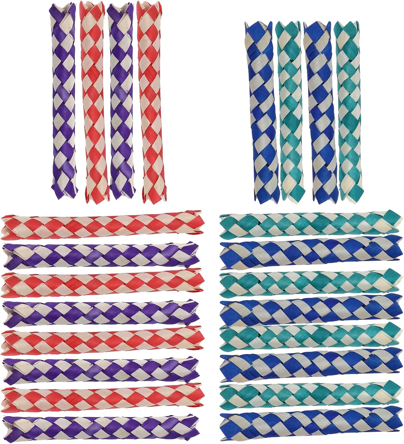 Domary 24Pcs Finger Traps Birds Parrots Chew Toy Chinese Bamboo DIY Kids Parties image number 2