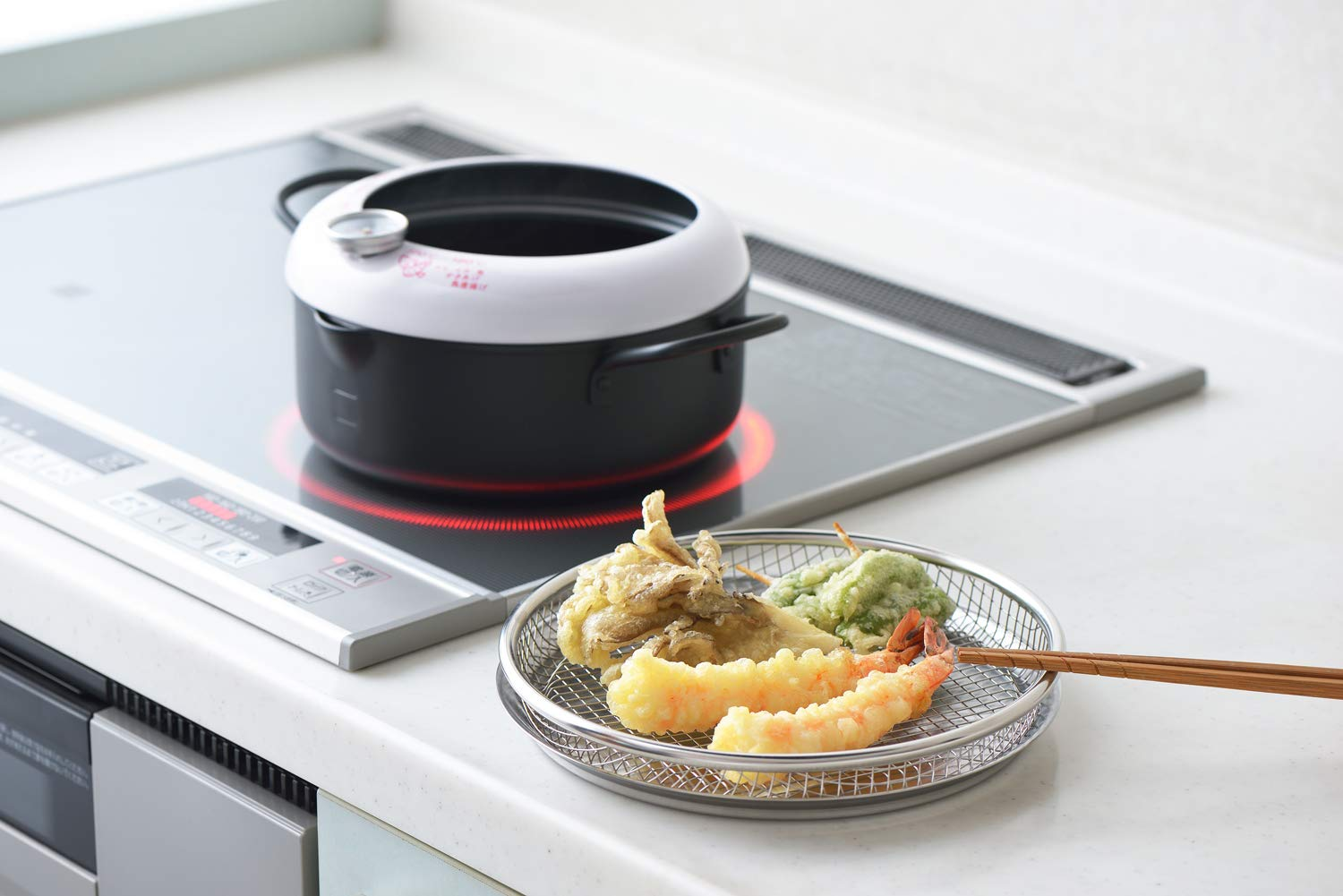 Yoshikawa YJ2808 Cooking Iroha Spark Mesh Shallow Colander, 8.7 Inches (22 Cm), Stainless Steel image number 2