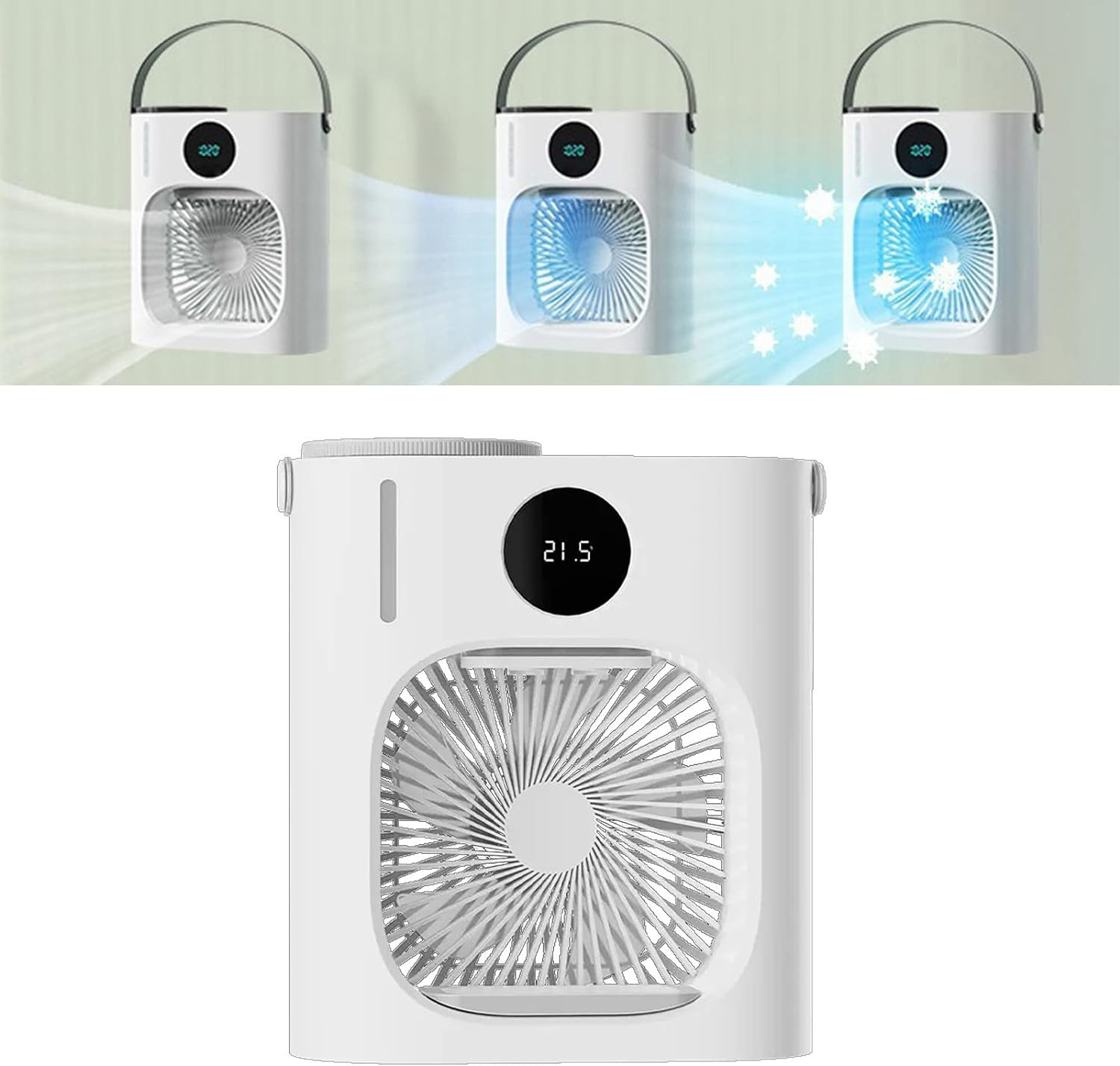 Mini Air Conditioner, 3 Speeds 900Ml Evaporative Air Cooler Cooling Fan, Low Noise USB Powered Portable Air Conditioners Fan for Room, Tent, Bedroom, Car, RV, Timed Shutdown image number 5