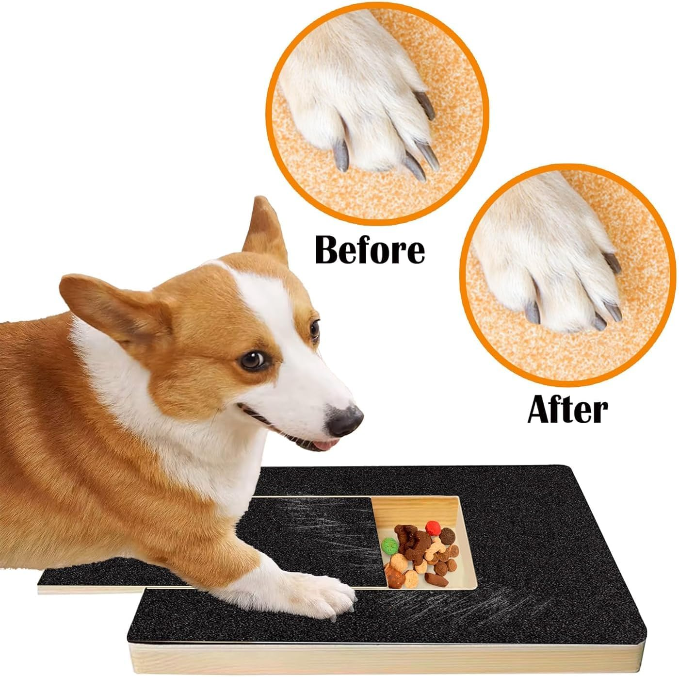 Dog Nail Scratch Board,Dog Scratch Pad with Treat Box,Dog Nail File Toy, Multi-Functional Trimming Tool,Alternative to Dog Nail Clippers and Dog Nail Grinders image number 3