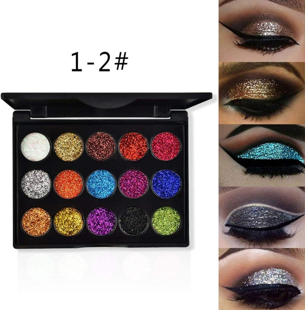 15 Color Glitter Eyeshadow Palette Mermaid Smudgeproof Eye Makeup Powder Set 02 Style 2 image number 5