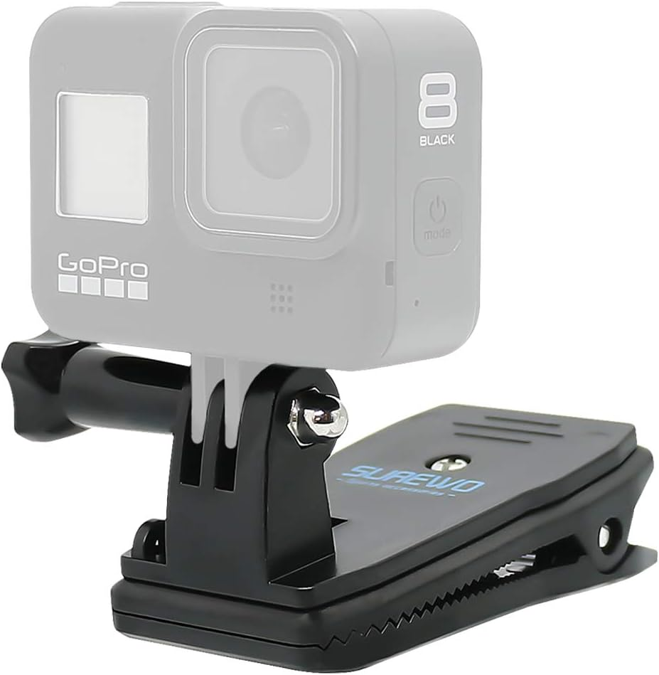 SUREWO 360&deg; Rotation Backpack Strap Mount,Quick Clip Mount with Expand Frame Compatible with DJI Osmo Pocket 3