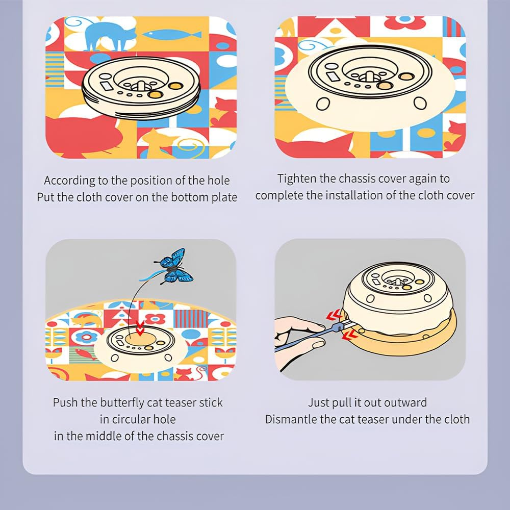 Cat Interactive Toys Intellisense 3-In-1 Rechargeable Motion Activated for Indoor Cats, Long Lifetime Motor Cat Chasing Toy for Exercise/Moving Butterfly/Feather Wand image number 3