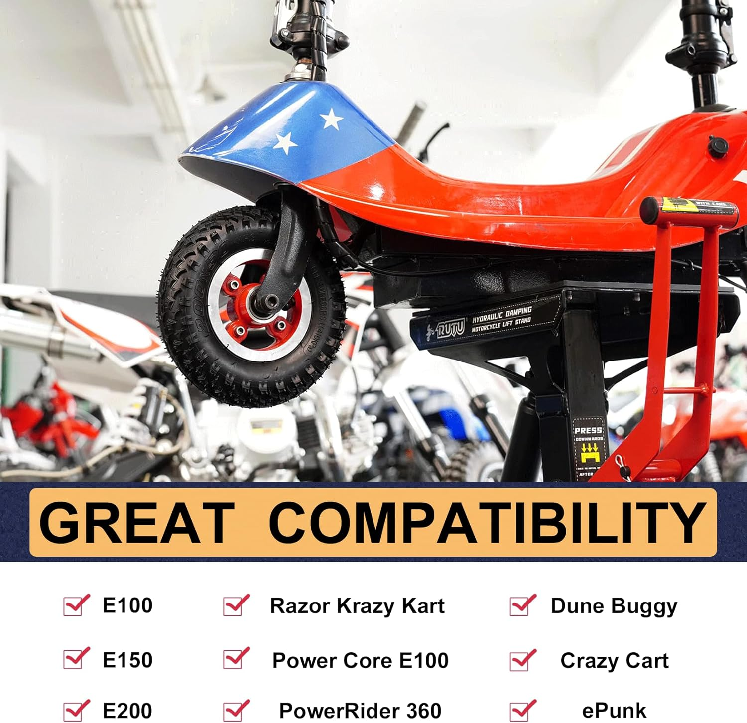 200X50 (8"X2") Dirt Scooter Knobby Tire & Inner Tube Replacement for Pro RDS Dune Buggy Pneumatic Tyre - Razor Compatible Tire a Set image number 6