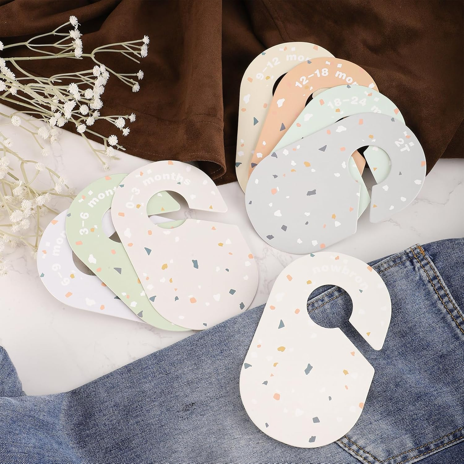 8Pcs Baby Wardrobe Dividers, Nursery Hanger Dividers Baby Shower Nursery Gift Set Baby Size Clothes Organizer Dividers Nursery Closet Dividers for Expecting Mothers image number 2