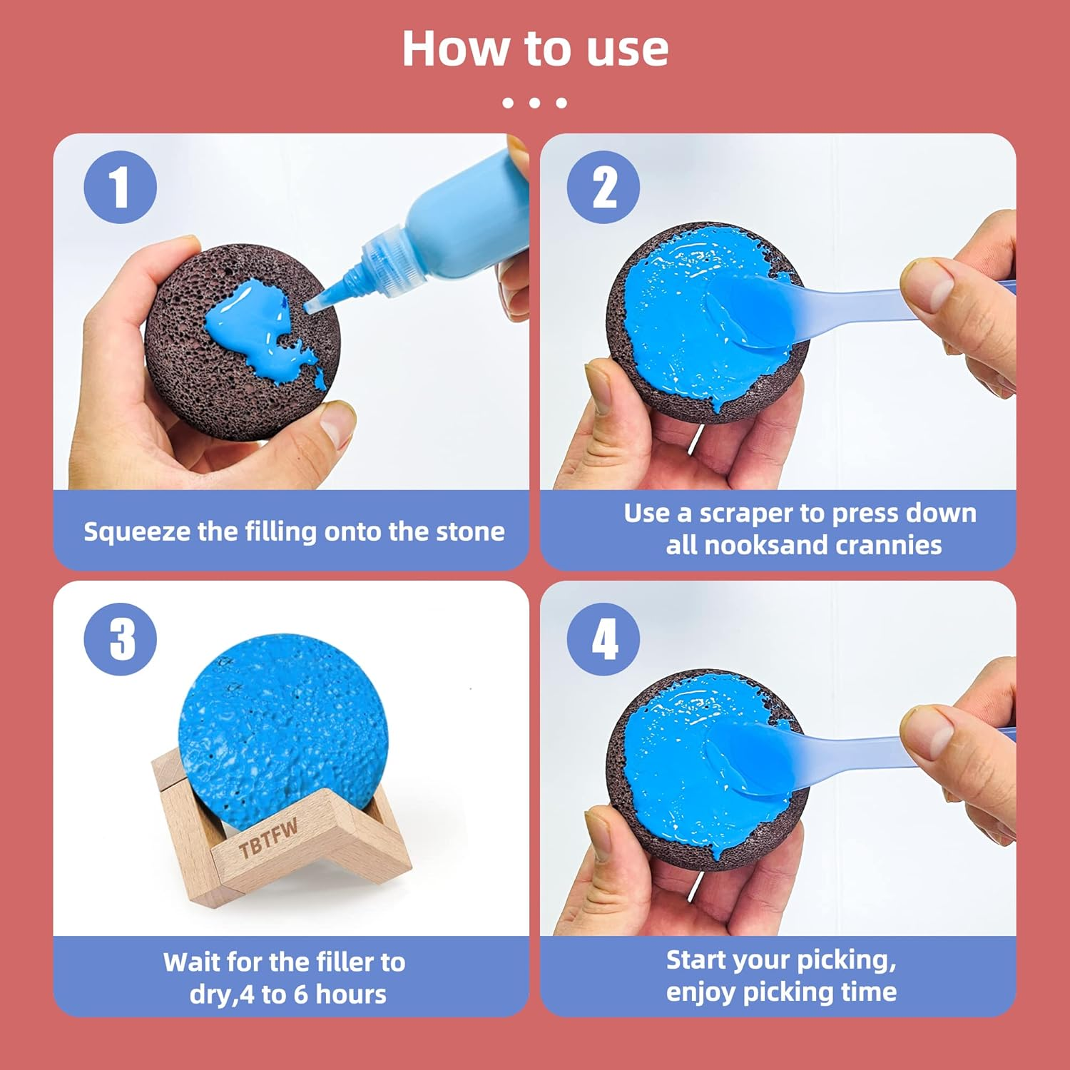 TBTFW Pick and Peel Stone Kit, Calming Stone Fidget Picky Stone with Display Stand for Dermatillomania, ADHD, OCD (1) image number 1