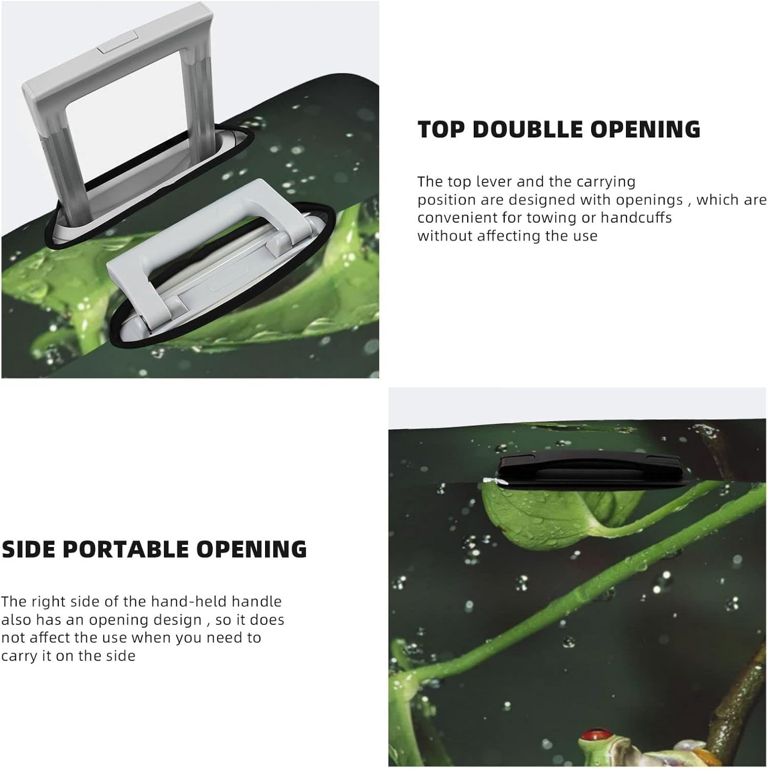 Peace Tree Frog Luggage Cover Anti-Scratch Suitcase Protector Fits 18-32 Inch Luggage image number 1