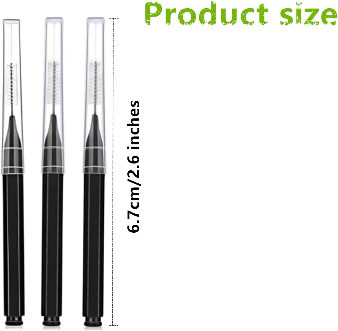 100 Pcs Micro Eyebrow Brush with Cap,Brow Lamination Brush Eyelash Brow Brush Removing Lash Filler, Eyebrow Spoolie Lash Comb Lift Tools for Eyebrows and Eyelashes Extensions Brow Lamination(Black) image number 4