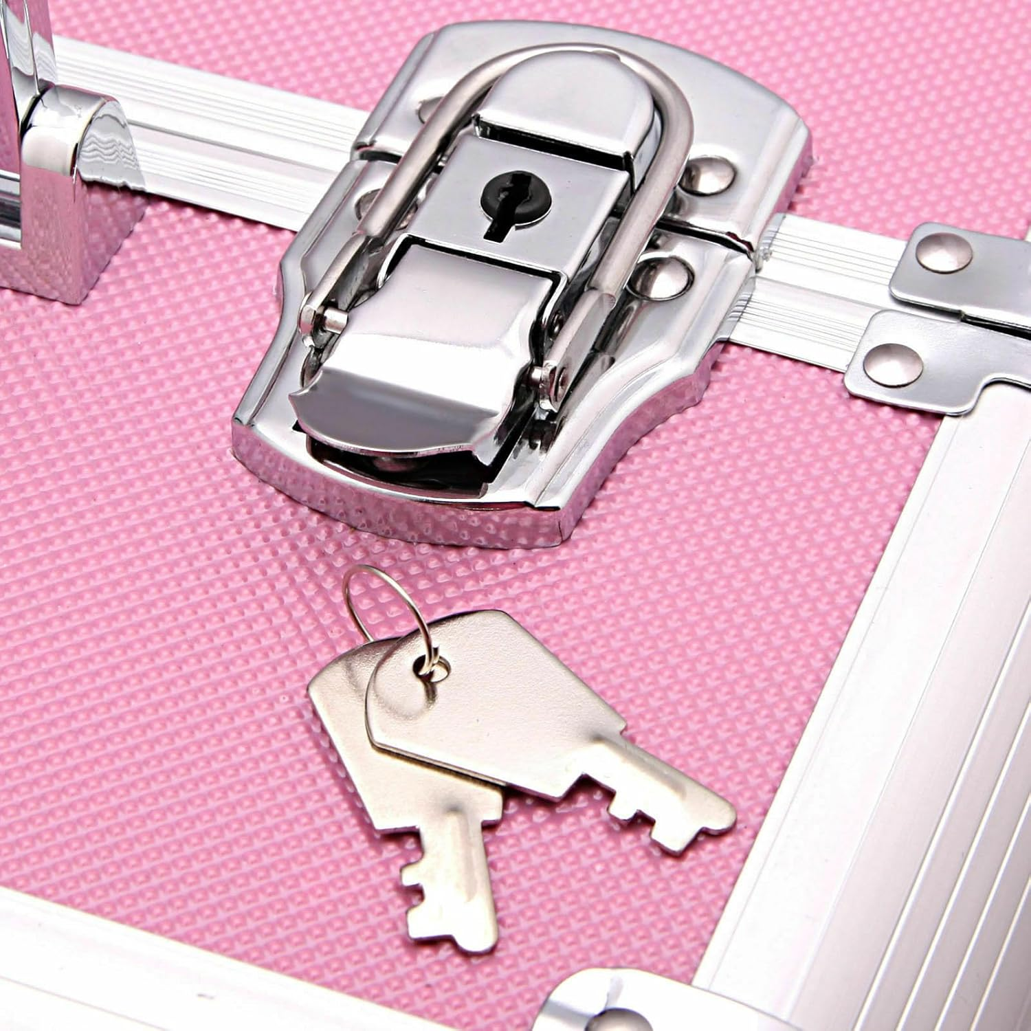 LEDON 7-In-1 Portable Makeup Trolley Case &ndash; Professional Beauty Hairdressing & Cosmetic Organizer with Wheels, Adjustable Dividers, Sliding Trays & Lockable Storage (Pink) image number 1