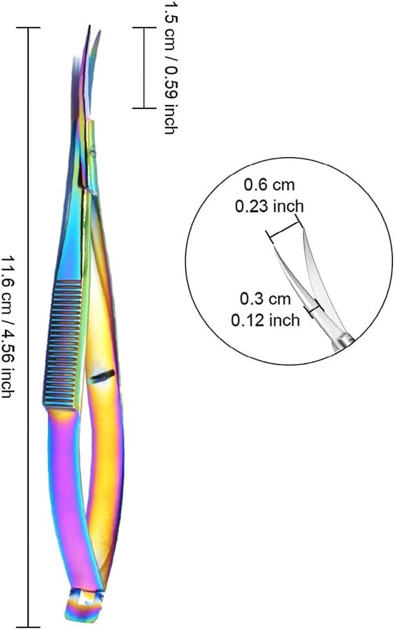 Curved Stainless Steel Embroidery Scissors with Spring, Thread Snips, Craft Trimming (Multicolor) image number 6