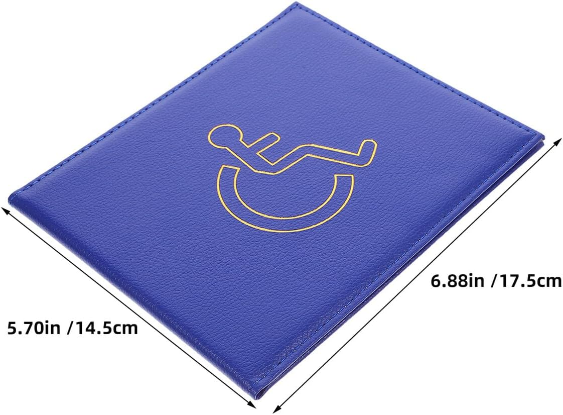 SECFOU 2Pcs Disability Certificate Holder Sleeves, EU Disabled Card Organizer with Protective Cover, Dark Blue Disability Badge Wallet for Travel and Car Use image number 5