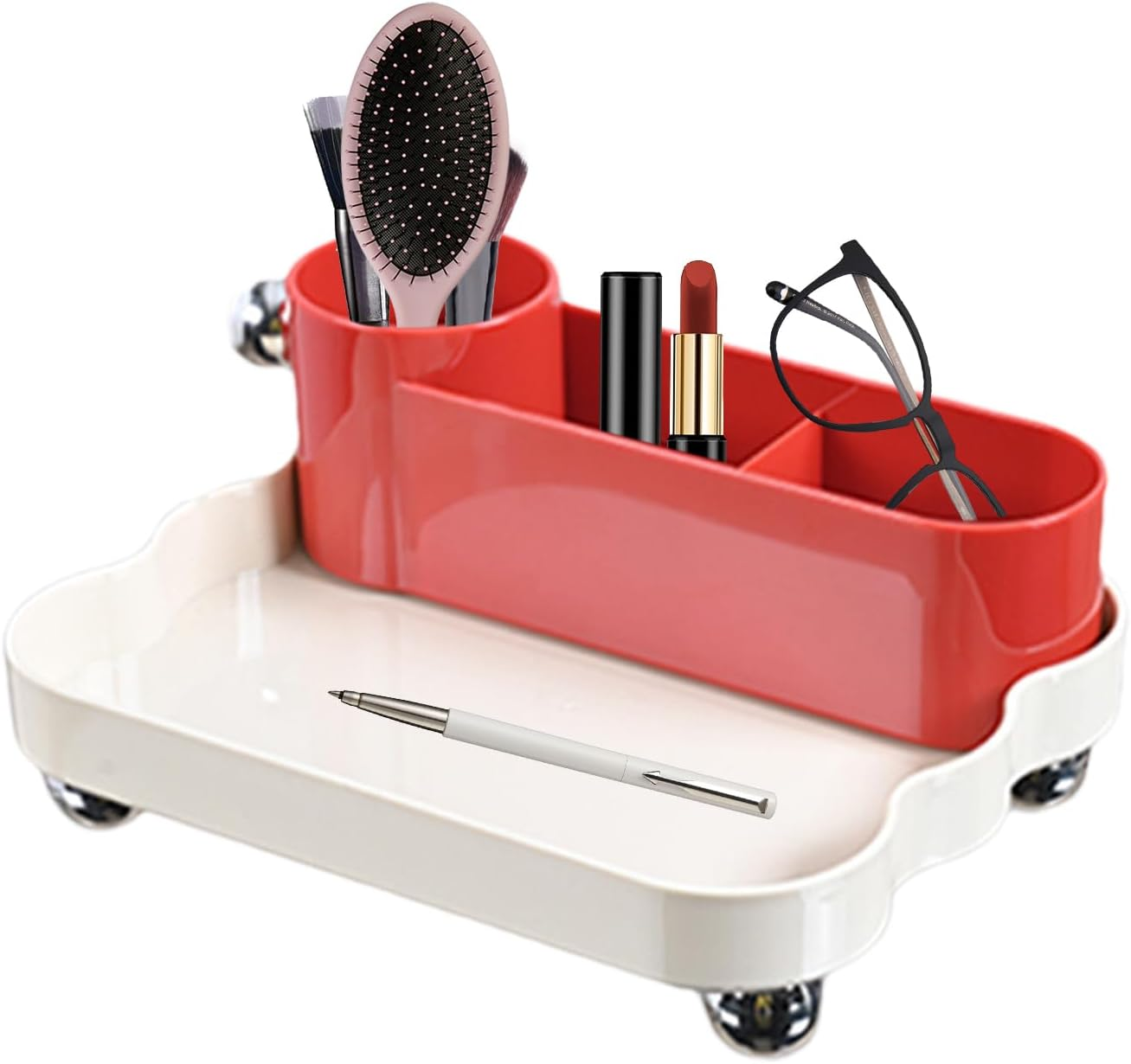 Vanity Makeup Organizer | Split Design Desk Brush Holder,Beauty Holder - for Home Vanity Bedroom Counter Dresser Dorm Room Studio