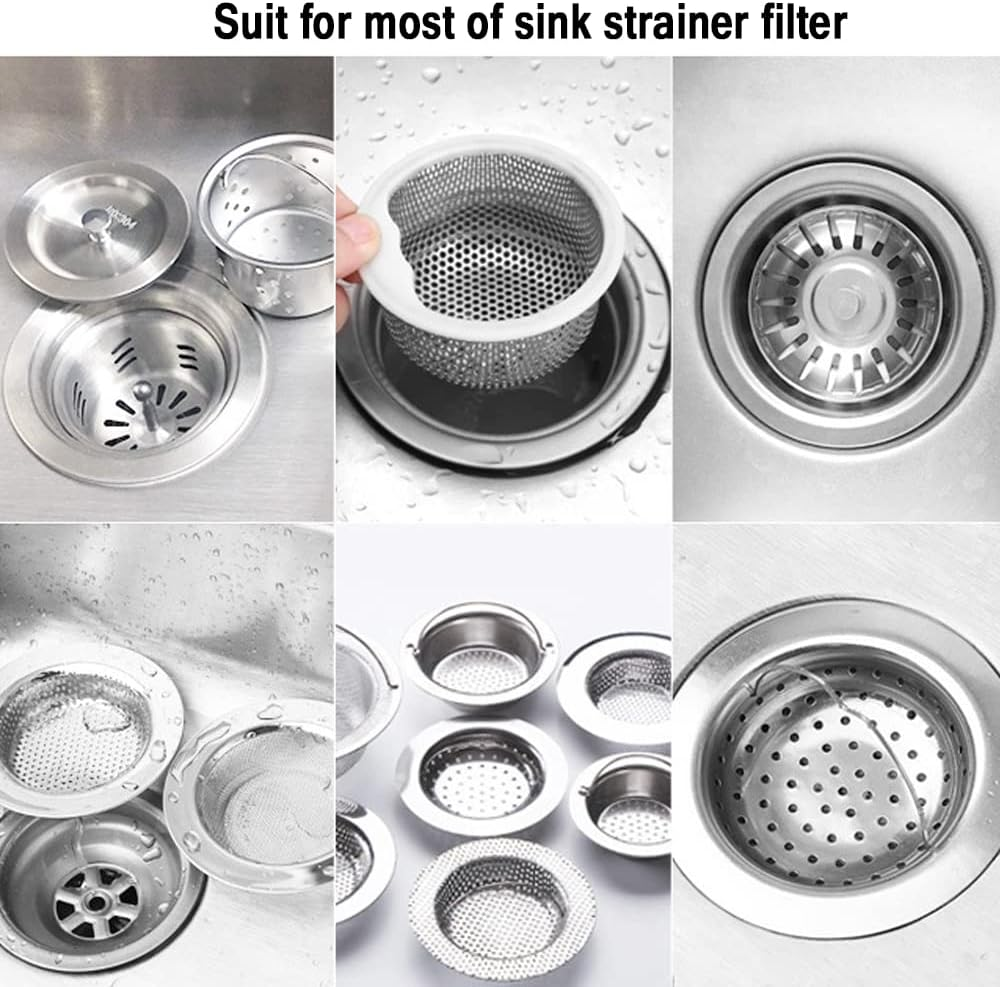 Sink Strainer Filter Mesh Bag 200Pcs, Kitchen Sink Trash Mesh Bag, Disposable (White) image number 5