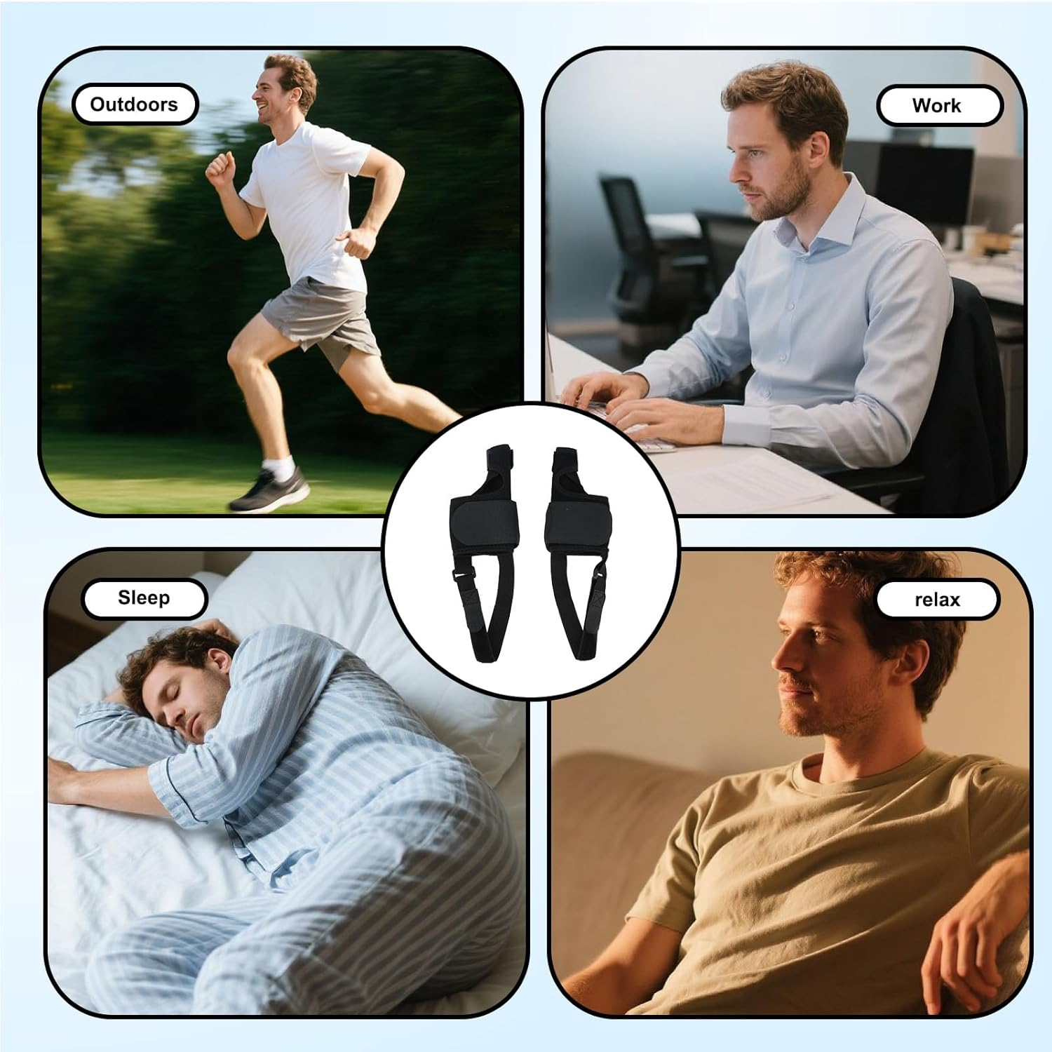 2Pcs Big Toe Splints, Adjustable Big Toe Straightener with Metal Plates Hallux Valgus Brace for Women Men Fractured Sprains Turf image number 2