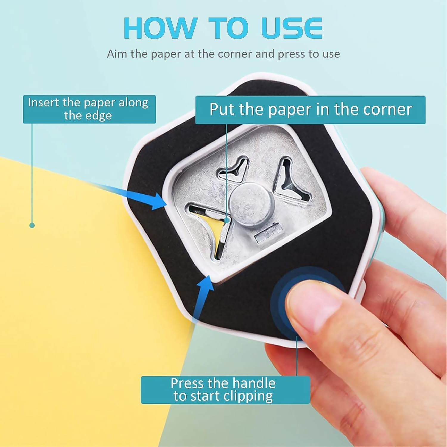 Corner Rounder Punch, 3-In-1 Paper Cutter, 4Mm/7Mm/10Mm Radius,3 Way Corner Cutter for Paper Craft, Laminate, DIY Projects, Photo Cutter, Card Making and Scrapbooking(Rounder) image number 3