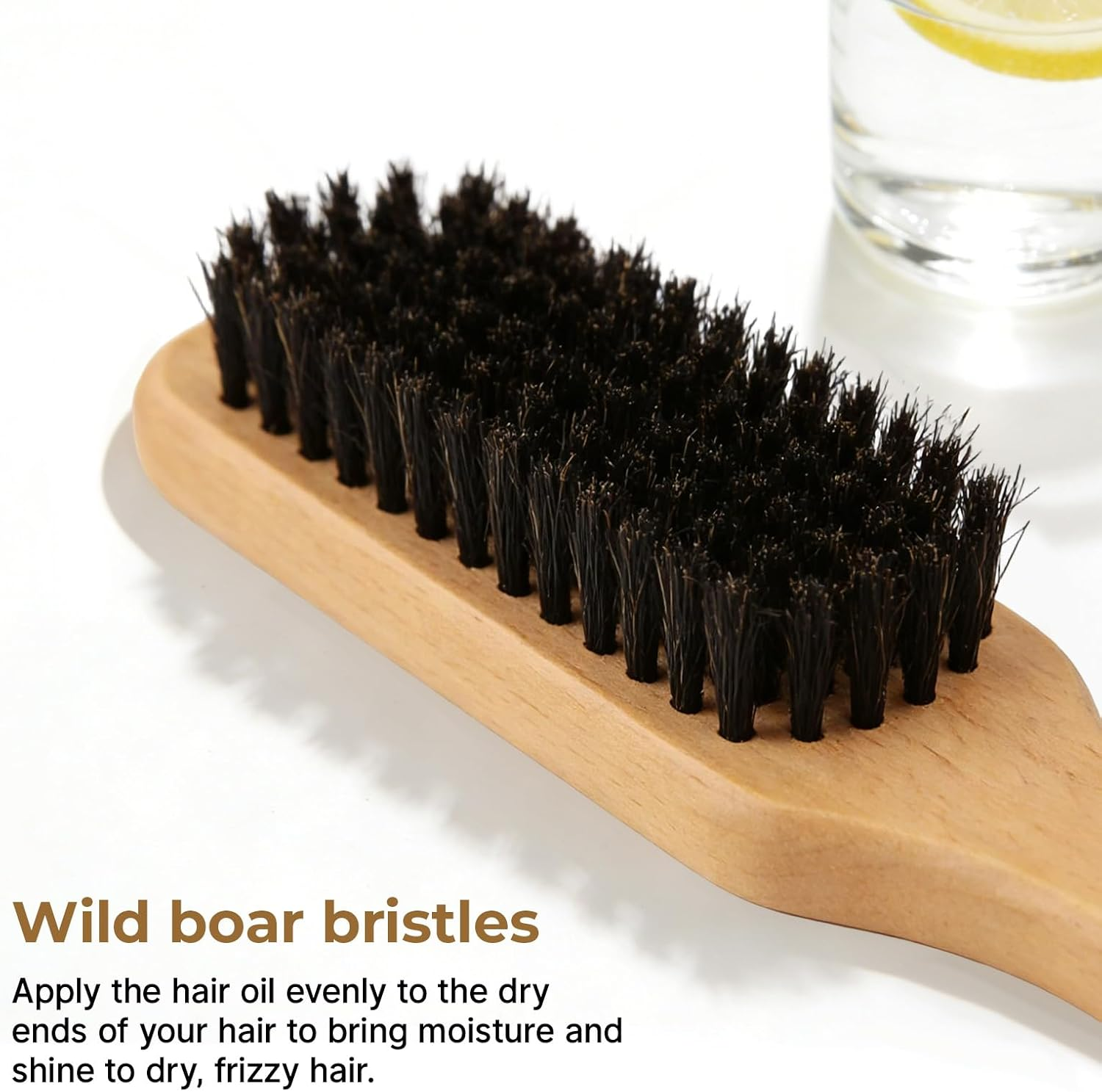 Surnavik Bristle Hair Brush & Beard Brush, Slick Back Smoothing Brush for Daily Grooming, Professional Styling Tool for Salon & Home Use, Hair Oil Distribution image number 5