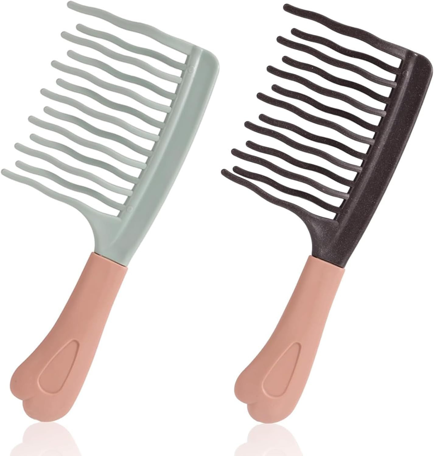 SYEYCW Pack of 2 Curling Combs, Double Row Wave Comb with Wide Teeth, Lightweight and Durable, Anti-Pull Effect, for Curly, Wavy and Long Hair, Hairdresser Styling Tool image number 5