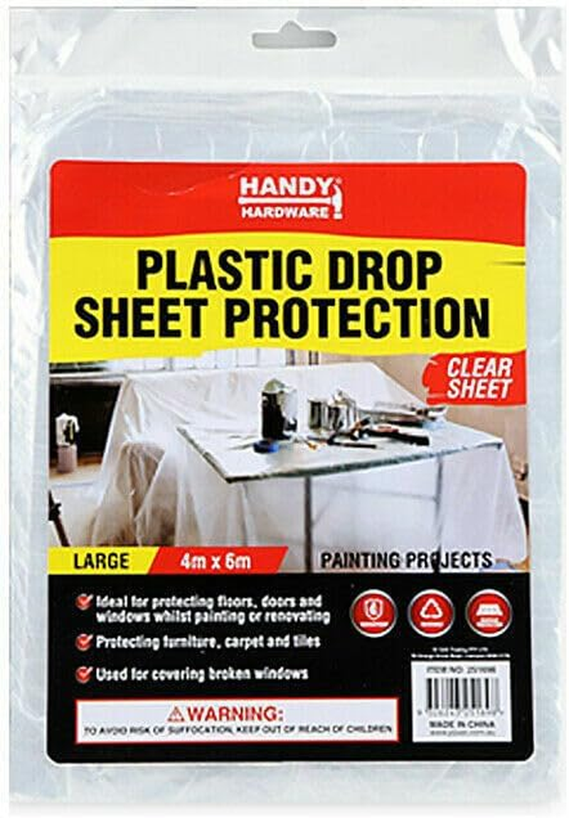 Tootoo Drop Sheet Clear Plastic Reusable Strong Durable 6M X 4M image number 3