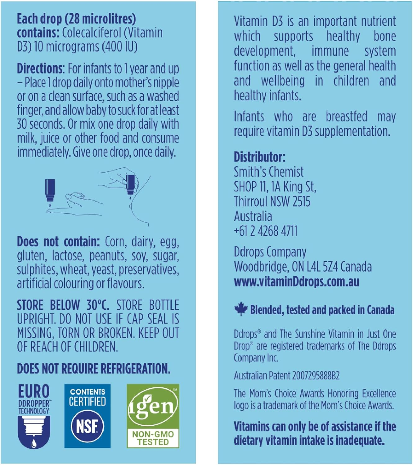 Baby Ddrops Infant Vitamin D3 Drops-Supports Healthy Bone and Teeth Development and Immune System Function. No Preservatives, No Sugar, Non-Gmo image number 4