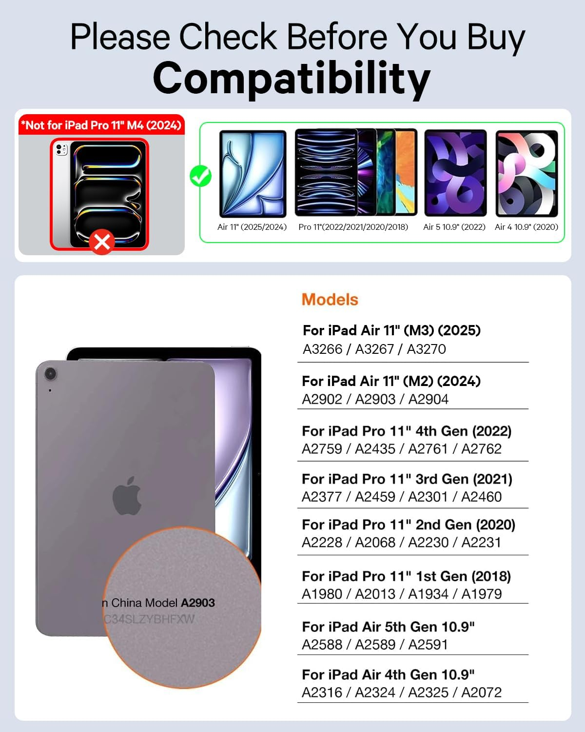 CHESONA for Ipad Air 11 Inch Case with Keyboard M3/M2 (2025/2024), 7-Color Backlight, Multi-Touch Trackpad, 2 Wireless Channels, for Ipad Pro 11 (4Th/3Rd/2Nd/1St Gen) & Ipad Air 5Th & 4Th Gen, Black image number 3