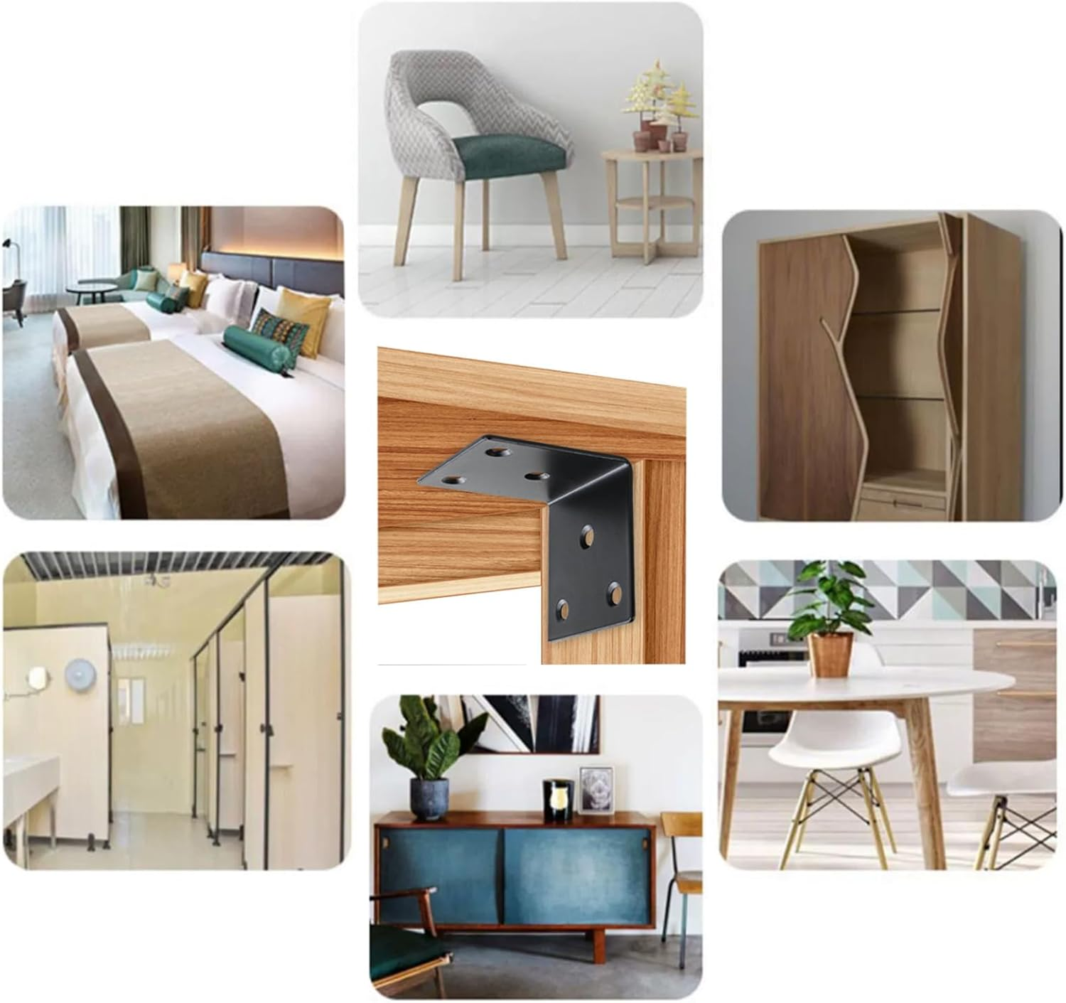 16 Packs Black L Bracke Corner Braces,Ymaiss Stainless Steel Joint Right Angle Shelf Support Bracket Corner Brackets 90 Degree Angle Brackets,L Shape Brackets 38Mmx30Mmx1.5Mm(Thick) image number 3