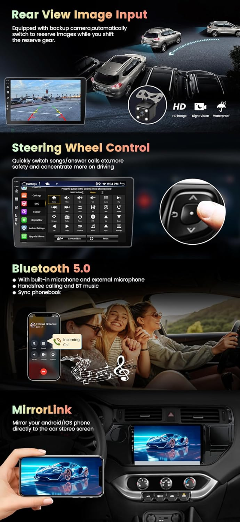 Car Stereo Radio for Honda Civic RHD 2006-2011 - 10.1 Inch Wireless Carplay&Android Auto GPS Wifi Bluetooth FM Backup Camera SWC (Fit for Bose System), 2+32Gb,Android 14 image number 4