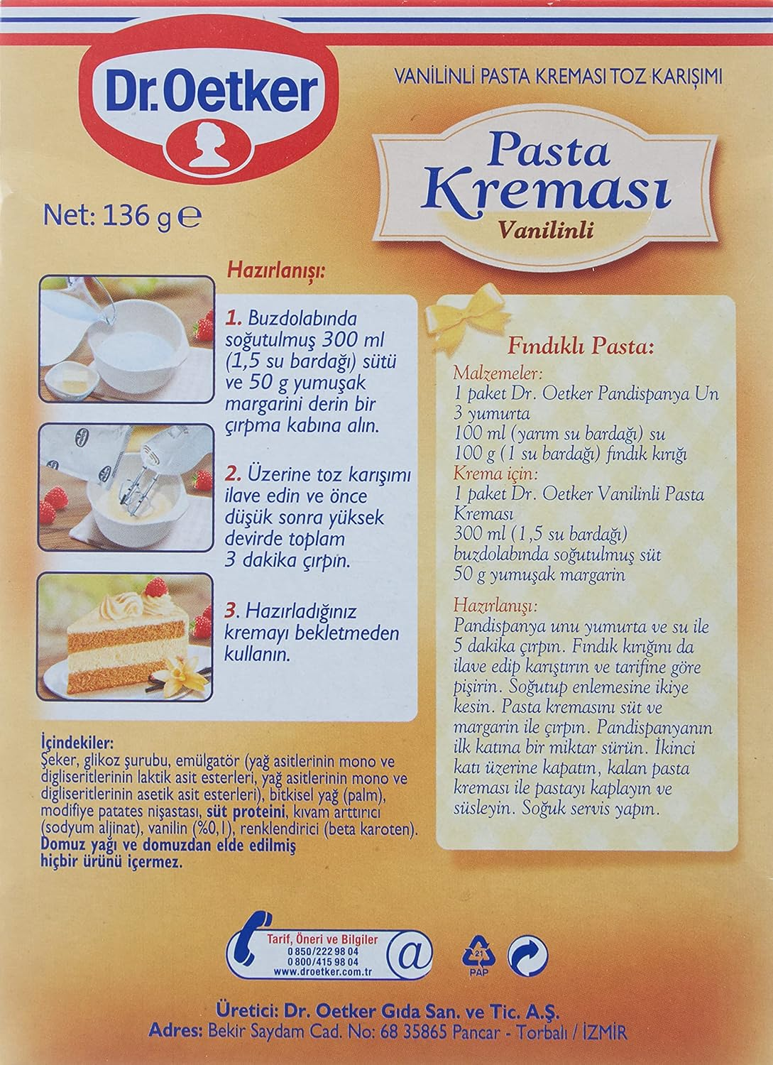 Dr.Oetker Pastry Cream Vanilla, 136 G image number 3