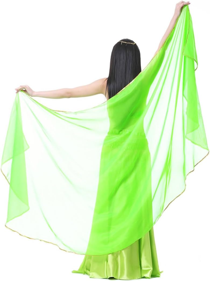 Calcifer 250Cmx120Cm Chiffon Semicircle Belly Dance Scarf Veils Accessories for Women Professional Dancer